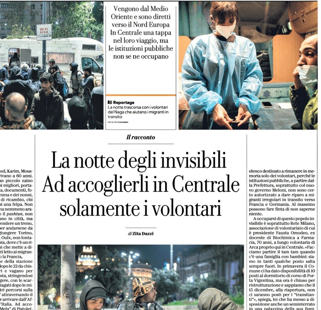 zitadazzi's tweet photo. Una notte in Stazione a #Milano con i volontari di #Naga  #ReteMilano #Mutuosoccorso che assistono i migranti in transito, 100 ragazzi, afgani, siriani, iraniani, piaghe sui piedi, scabbia, fame. Ma per le istituzioni sono invisibili oggi su @rep_milano
@ComuneMI @utgmilano https://t.co/q3nVFgQv5Y