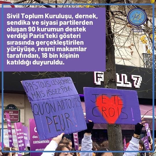 Türkiye Kadın Dernekleri Federasyonu (@tkdfederasyon) on Twitter photo Uluslararası Kadına Yönelik Şiddetle Mücadele Günü 25 Kasım’a günler kala, TKDF Temsilcisi <a href="/iremtarcan_/">İrem Tarcan</a> 'ın da bulunduğu Fransa’da
STK, dernek, sendika ve siyasi partilerden oluşan 90 kurumun destek verdiği Paris’teki yürüyüşe, 18 bin kişinin katıldığı duyuruldu. <a href="/fransapostasi/">Fransa Postası</a> Uluslararası Kadına Yönelik Şiddetle Mücadele Günü 25 Kasım’a günler kala, TKDF Temsilcisi <a href="/iremtarcan_/">İrem Tarcan</a> 'ın da bulunduğu Fransa’da
STK, dernek, sendika ve siyasi partilerden oluşan 90 kurumun destek verdiği Paris’teki yürüyüşe, 18 bin kişinin katıldığı duyuruldu. <a href="/fransapostasi/">Fransa Postası</a>