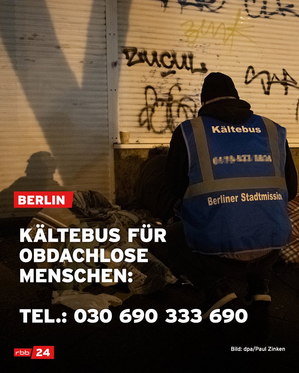 Seit November sind wieder die Kältebusse der #Berlin​er Stadtmission unterwegs. Wichtig: Obdachlose Menschen vorher bitte immer erst ansprechen und fragen, ob der #Kältebus kommen soll. In Notfällen 112.