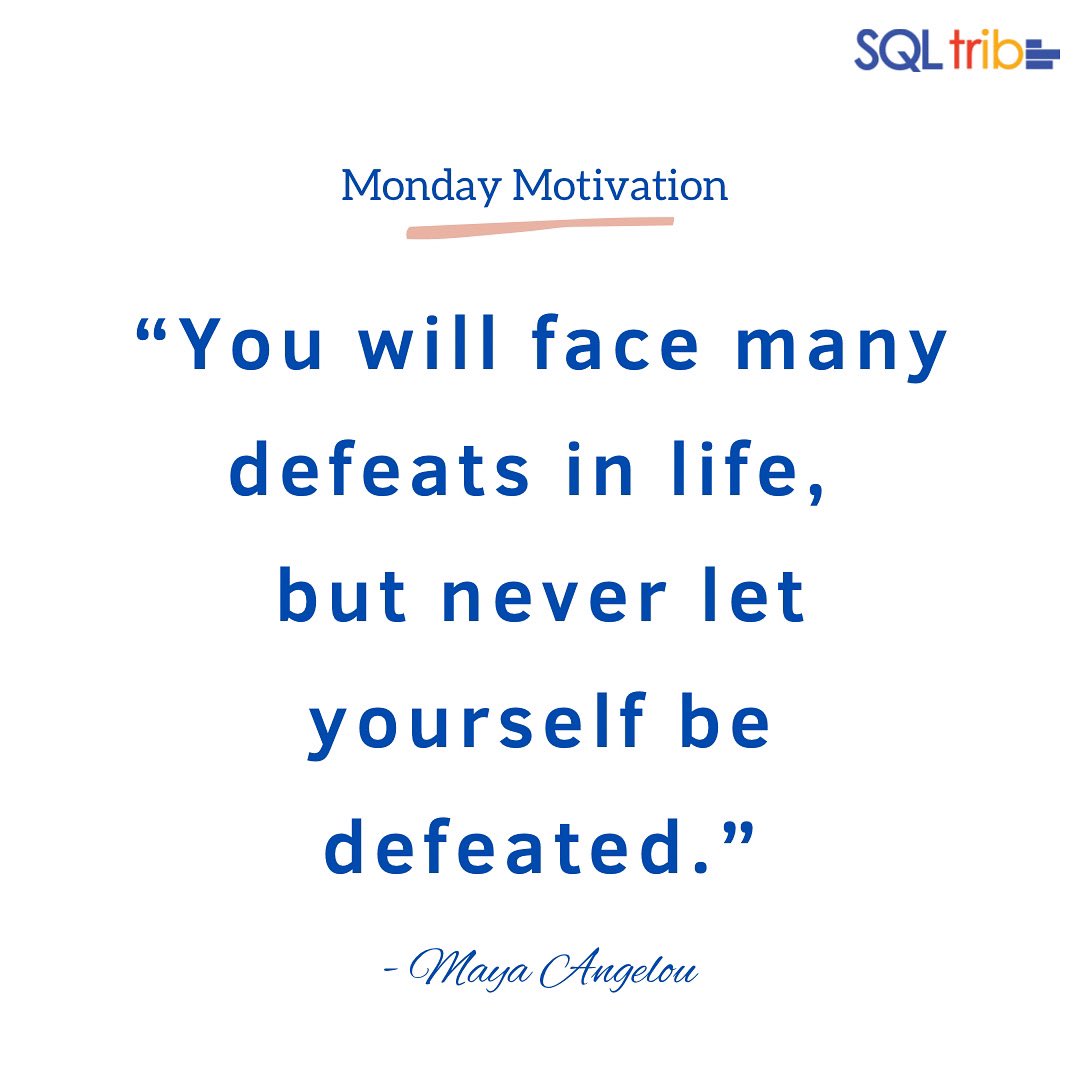 thesql_tribe's tweet image. Failure is a golden opportunity to start again with more knowledge than you had before.
Cheers to a new week🥂