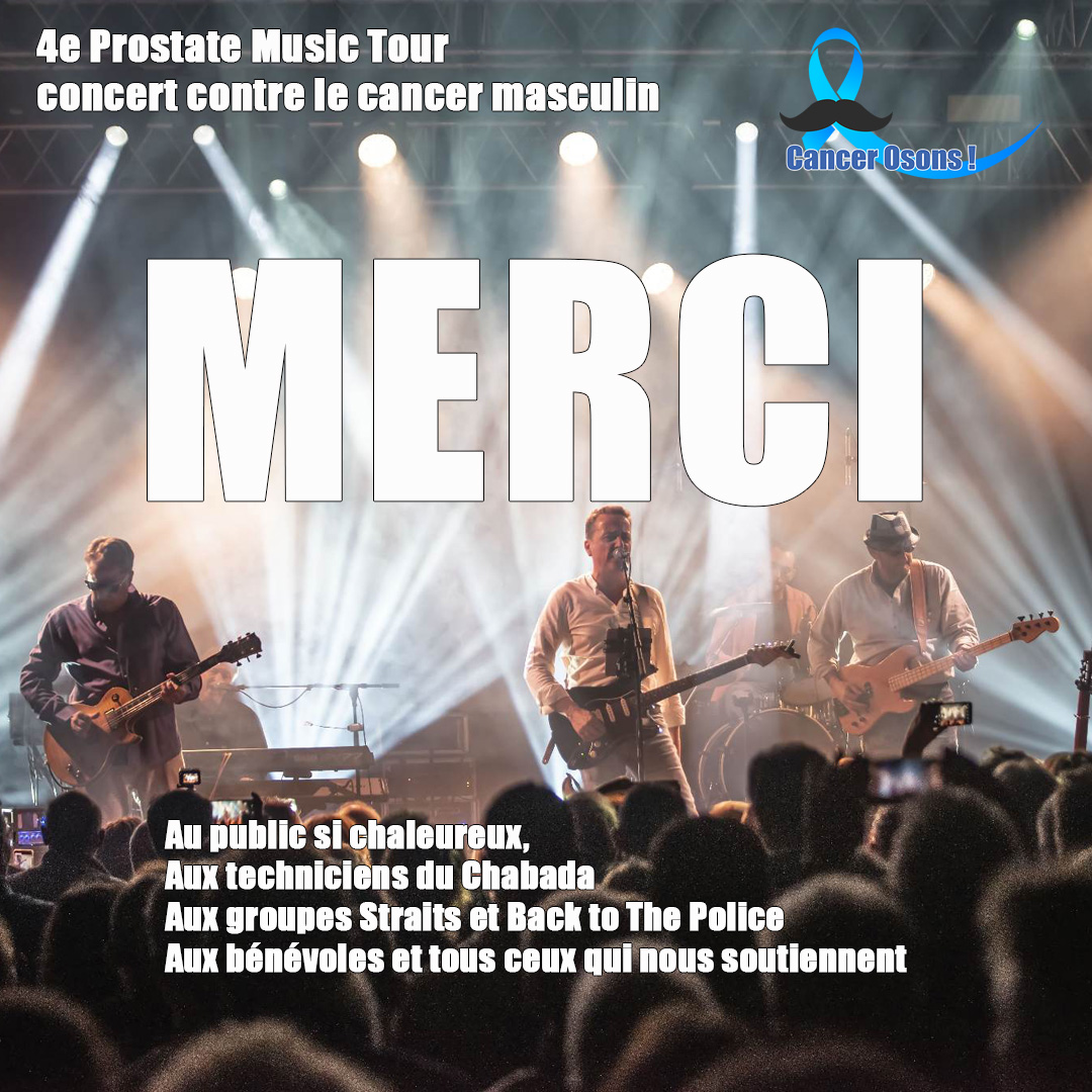 CancerOsons's tweet photo. Totale rĂ©ussite pour ce 4e #prostatemusictour #concertcontrelecancermasculin. Merci Ă tous ceux qui soutiennent Cancer Osons et la cause qu'elle dĂ©fend. Nous avions un public et des groupes formidables. Ăa fait chaud au coeur.
#concert #cancer #concertcaritatif #solidarité https://t.co/T0QaU6zv2f