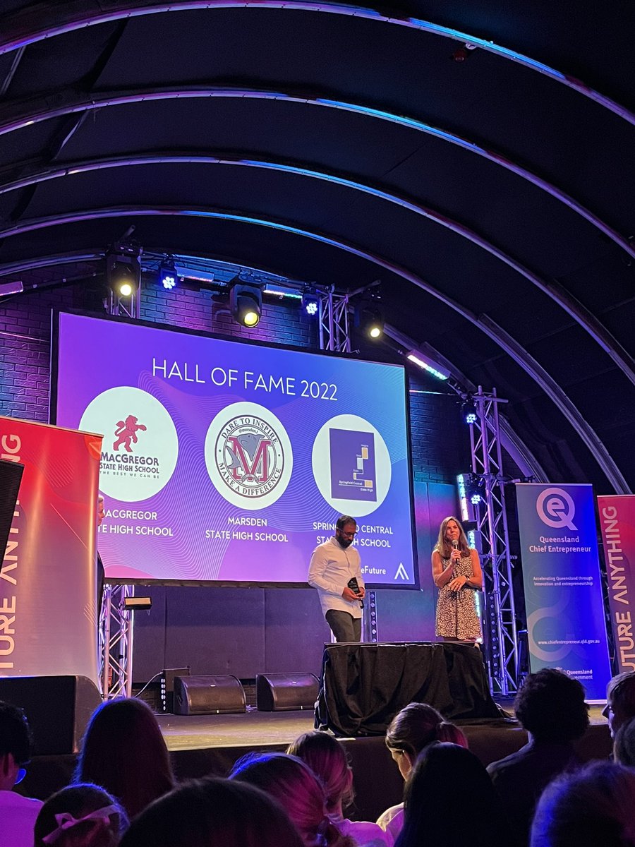 Genevieve_Echo's tweet photo. Congratulations to MacGregor, Marsden & Springfield Central - inaugural inductees to the @future_anything Hall of Fame #BendingTheFuture 🙌 https://t.co/3UPgZop2sG