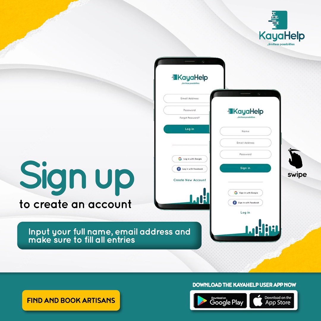 KayaHelp's tweet photo. Ready✅
Set ✅
Go ✅

Get registered in 5 simple steps👌

Swipe to read 👉

#KayaHelp
#KayaHelpForArtisans
#KayaHelpForUsers
#KayaHelpingMatters 
#UnlimitedPossibilitiesWithKaya https://t.co/A6iXZL0W8o