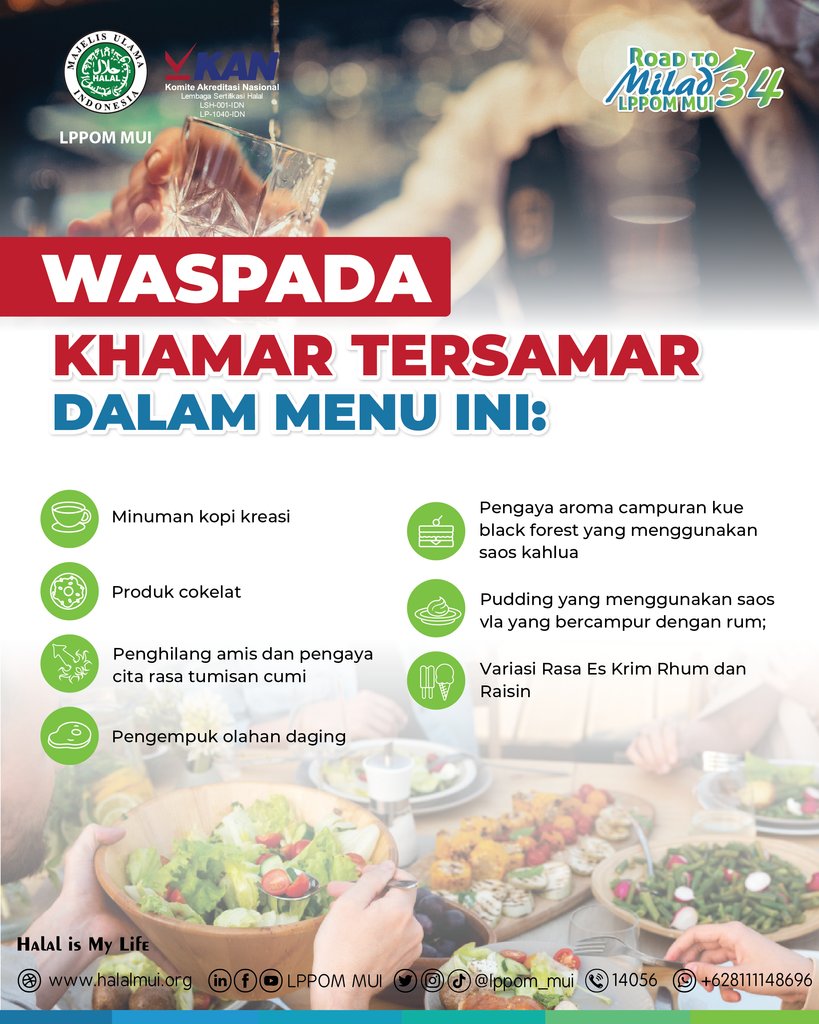 lppom_mui's tweet photo. #sobatlppom, yuk, waspada khamar yang tersamar dalam beberapa menu berikut ya, https://t.co/o3Cqbyy73H
.
#artikel #sertifikasihalal #titikkritis #info #khamar #lph #lppommui #news #update #kamuharustau #food #foodies https://t.co/nDqa0hmOG4