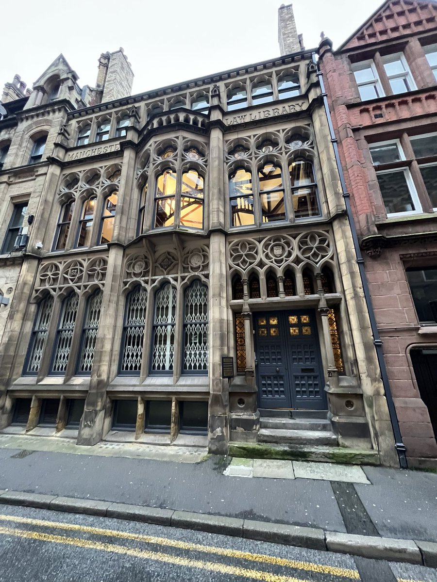 Inspired by <a href="/eamonncanniffe/">Eamonn Canniffe</a>’s photograph of #Manchester’s Kennedy Street, esp the Law Library, I ventured there this morning. What a miracle to find this #Victoria #Gothic #façade preserved in front of a #modern office building. #architecture #preservation