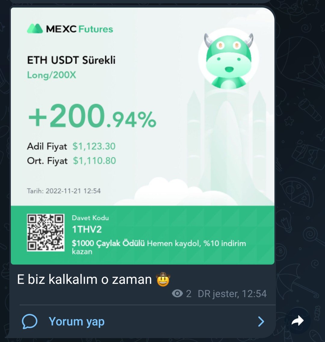 KHasmetli's tweet photo. #eth #btc telegramda bol bol scalp işlem olacak hesabımız da cüzdanımızda hızla büyüyor 🎉🥳
Ücretsiz telegram grubumuza katılmak için DM 📥
#bitcoin #crypto #cryptocurrency #bnb #binance #Etherium
#ftx #solana #sol #ftt #xrp #doge #chz https://t.co/wj8sf1nzc4