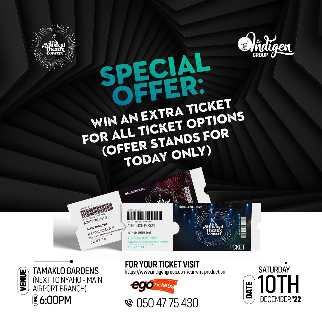 IndigenGroup's tweet photo. We have a special offer for you! Buy your ticket TODAY and receive an extra ticket in the same category of tickets you buy. This means, if you buy a single ticket, you get rewarded an extra single ticket; buy a double and receive an extra double ticket. Offer valid only for today https://t.co/J2xFU2KOJR
