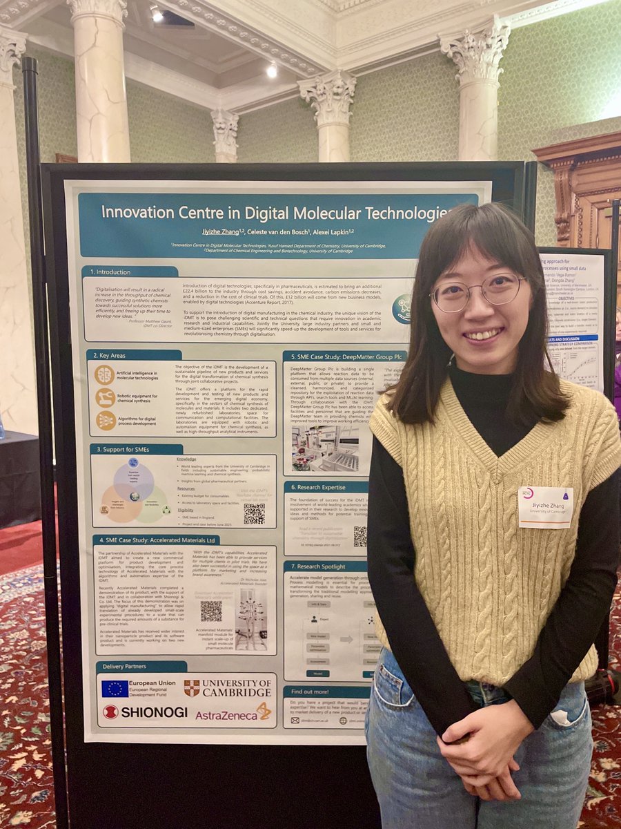 iDMT (@idmtcambridge) on Twitter photo Last week Jiyizhe Zhang, one of the iDMT's postdoctoral researchers, presented at the <a href="/RoySocChem/">Royal Society of Chemistry</a> event on The Digital Future of Process Chemistry and Technology. Also presenting was Nicholas Jose from <a href="/AcceleratedMLtd/">Accelerated Materials Ltd</a>. Last week Jiyizhe Zhang, one of the iDMT's postdoctoral researchers, presented at the <a href="/RoySocChem/">Royal Society of Chemistry</a> event on The Digital Future of Process Chemistry and Technology. Also presenting was Nicholas Jose from <a href="/AcceleratedMLtd/">Accelerated Materials Ltd</a>.