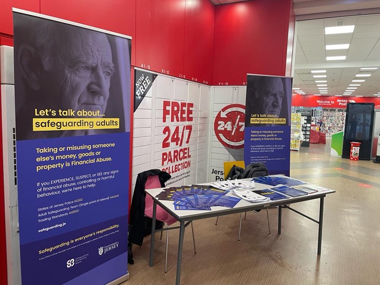 Today sees the start of Safeguarding Adults week - Due to the weather we have re-located to the Post Office in Broad Street - come and see us for chat - Thank you Jersey Post! @ChiefNurseJsy <a href="/healthsguardJsy/">HCS Health Safeguarding Team 🇯🇪</a> <a href="/JerseyPolice/">States of Jersey Police</a> <a href="/GovJersey/">Government of Jersey</a> @GovJsyHCS <a href="/JsyFraudForum/">Jsy Fraud Forum</a> @jsypost