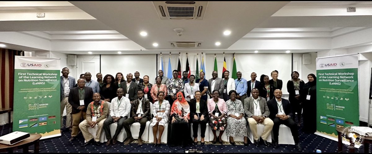 IGADHealthS's tweet photo. IGAD secretariat holds  the 1st technical meeting of the learning network on nutrition surveillance (LeNNS) together with USAID and representatives from WHO,UNICEF-ESARO and the member states, Djibouti,Kenya,Malawi, Rwanda,Somalia,Tanzania,Uganda and Zambia. https://t.co/65H25eUth0
