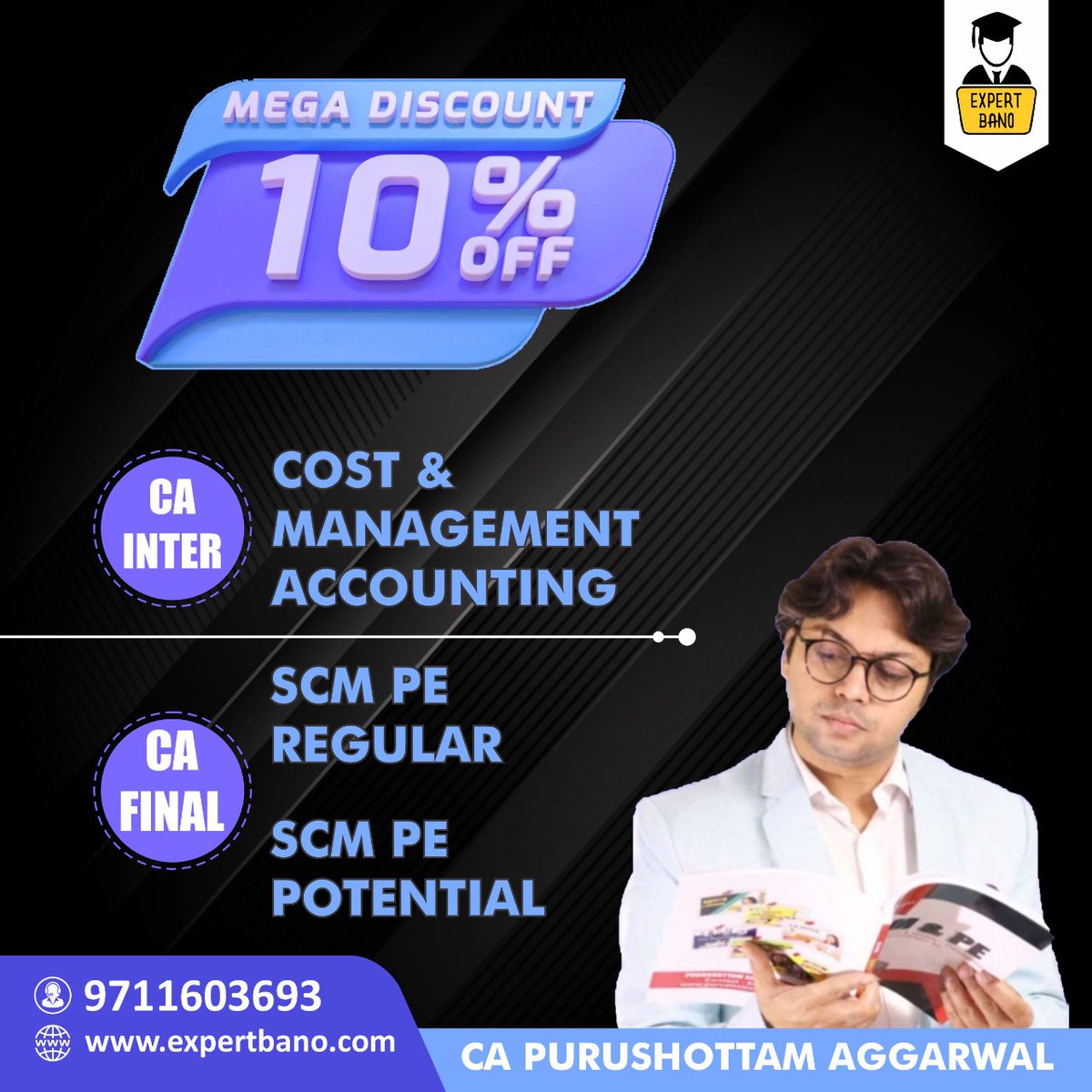 Flat 10% discount on CA Inter and Final Costing by CA Purushottam Aggarwal. 
Visit:  bit.ly/3nUuLZQ 
Call on 9711603693 for inquiries.
#CAintercost #cafinalscmpe #capurushottamaggarwal #caexams #expertbano #cafinalcosting #caexams #CAresult