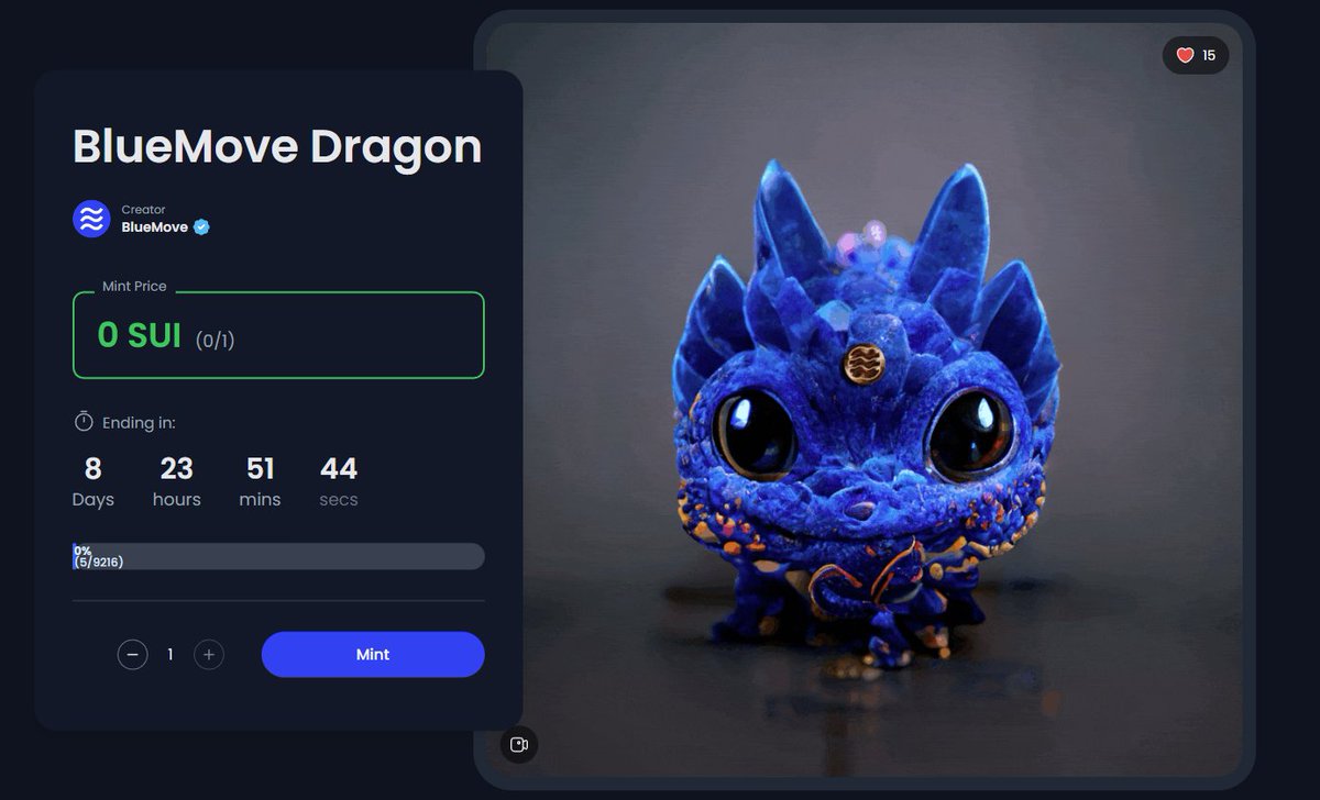 Hey #Sui Fam!

BlueMove is now available on Sui Tesnet and brings you the BlueMove Dragon NFT Collection.

🐲The dragons will not be reset like in the Sui Devnet network this time.

🚀Mint Now: sui.bluemove.net/launchpad-deta…

#Suinami #BlueMoveDragon