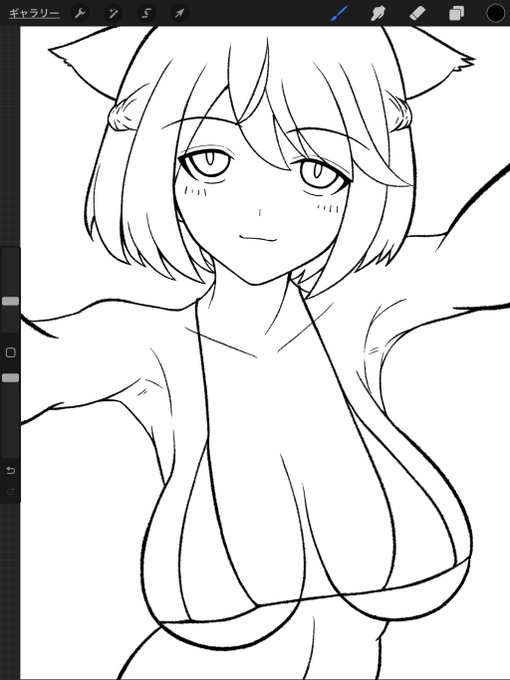 とりあえず線画。

塗る。 https://t.co/KK0MJ4gotg 