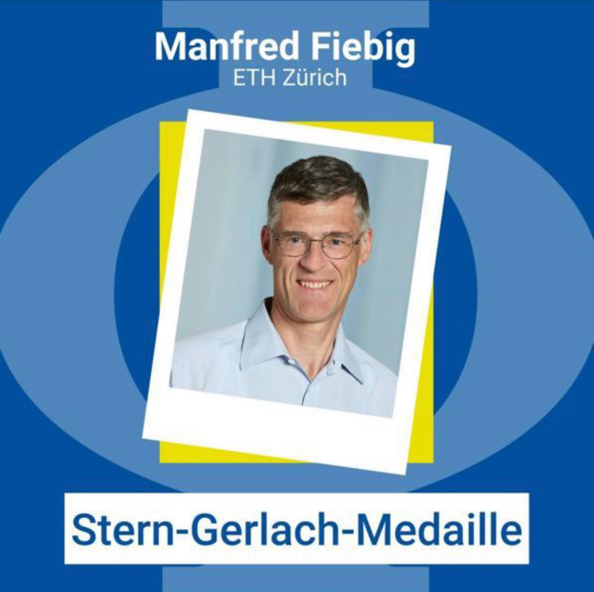 ETH_Materials's tweet photo. Wow! #ManfredFiebig of the #FERROIC Lab at @ETH_en receives the leading German prize in #ExperimentalPhysics! His research is based on some amazing interplay of light and matter. More about it here: https://t.co/vRsAB8Idri
Congratulations! https://t.co/6jaM8N3K53