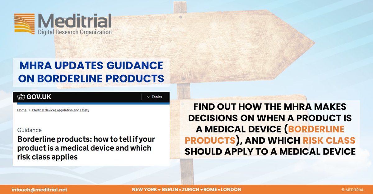 MeditrialToday's tweet image. 📢@MHRAgovuk updated a Guidance on #Borderline products
➡️New section &apos;#Riskclassification of #medicaldevices&apos; has been added.
👉🏾 Read more: lnkd.in/dMVgS5F

Contact #Meditrial today to receive support with #clinicalstudy of your #medicaldevices!
📧 intouch@meditrial.net