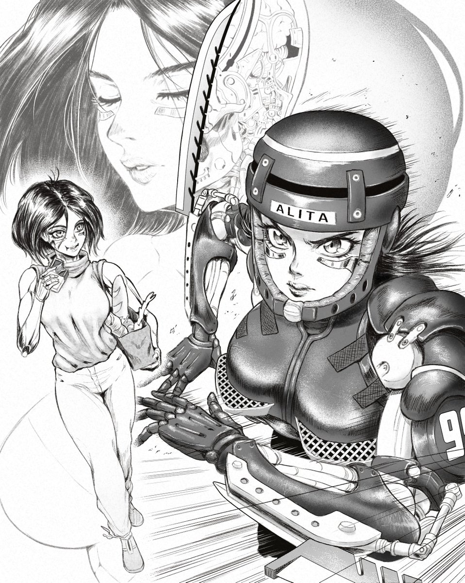 ScrsonSam's tweet photo. Battle Angle Alita / Gunnm. Practicing https://t.co/wOoDH6lGZw