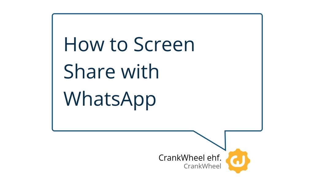 crankwheel's tweet image. WhatsApp does not have a built-in screen share feature.
Read more 👉 lttr.ai/44YR
#whatsapp #screenshare #InstantMessagingApps