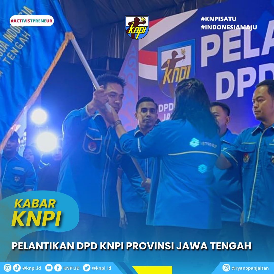 KNPI_ID's tweet photo. Ketua umum DPP KNPI, Muhammad Ryano Panjaitan melantikan DPD KNPI Jawa Tengah periode 2022-2025, Kamis 17 November 2022 yang bertempat di UTC Hotel and convention center Semarang, Jawa Tengah.
@knpi_jateng
#knpisatu #indonesiamaju #activistpreneur #dppknpi #knpi #knpijateng https://t.co/WndyICtjWi