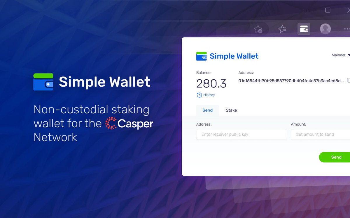 Hello, world! I'm a new #CSPR wallet with the built-in staking. Looking forward to meet a lot of great #blockchain folks along the way ;)