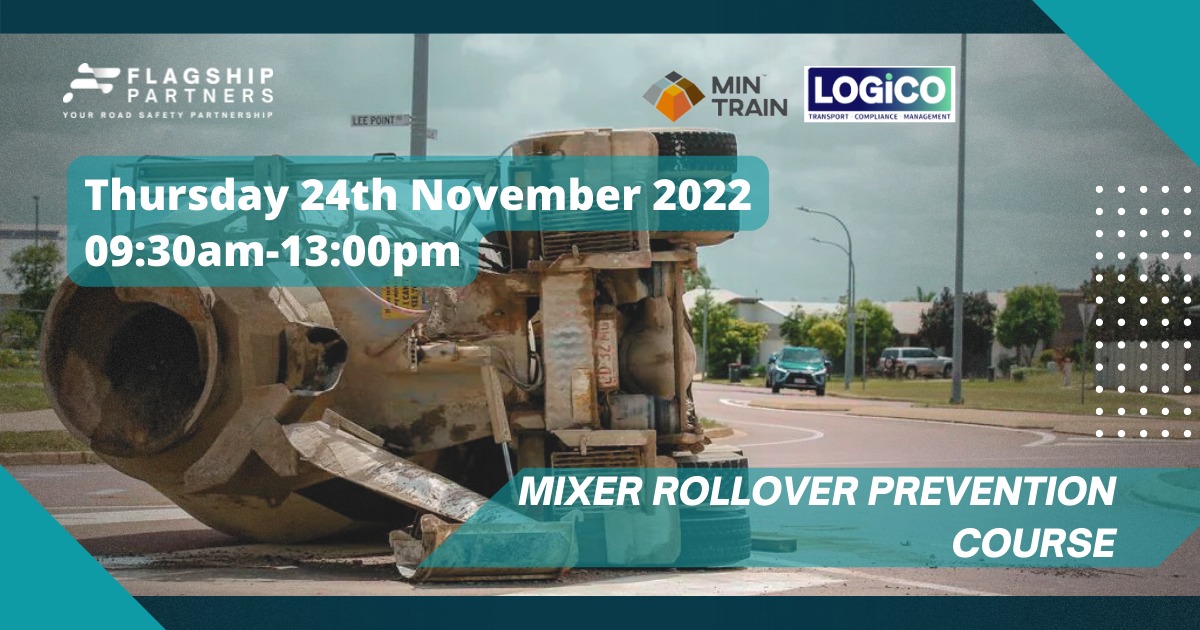 tracy_levin's tweet photo. Do you run concrete mixers? On Thursday 24 November Mark Cowan MILT MARRM is running a FREE Mixer Rollover Prevention course @flagshippartner Don't miss this opportunity.  
#safety #construction #transport #training https://t.co/FpOOWDcR6P