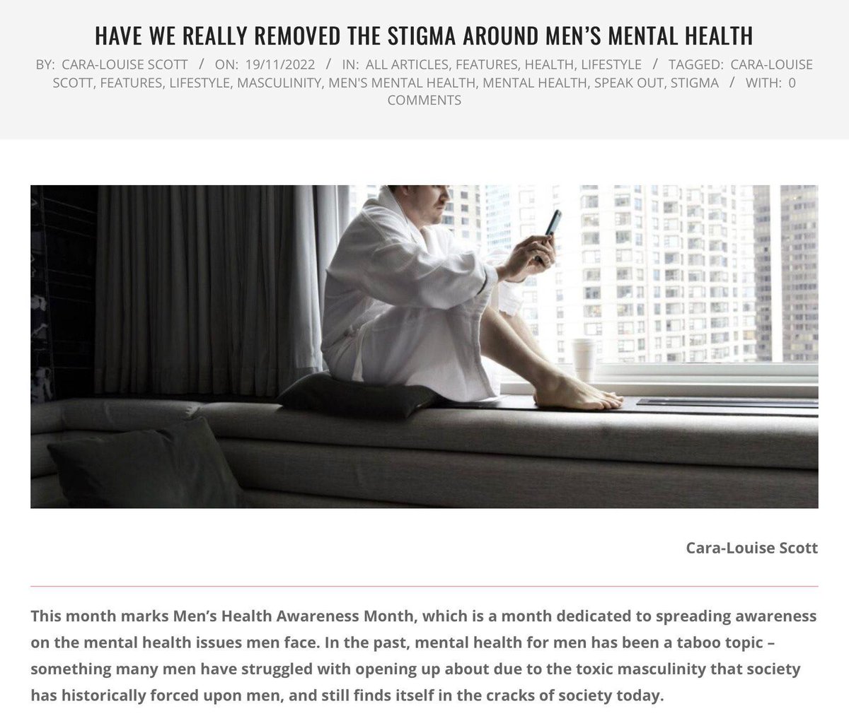empowordjournos's tweet photo. "Recent statistics on men’s mental health show that two in five men admit to regularly feeling worried or low, an increase from 37% in 2009." 

In light of #MensHealthMonth, @CaraScottJourno investigates current attitudes towards men's mental health 

#menshealth #movember https://t.co/X2lAVjEldA