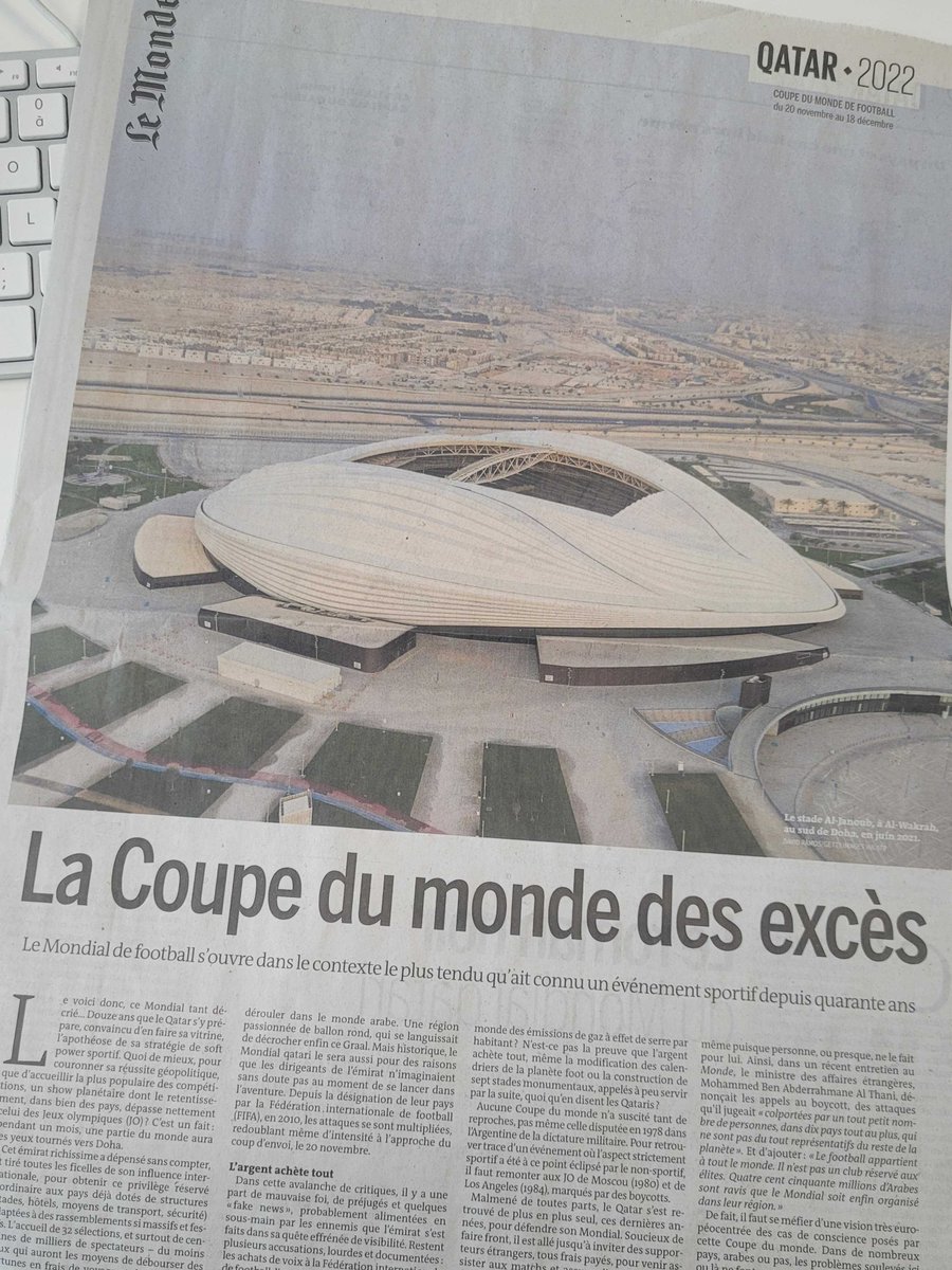 "La Coupe du monde des excès" : dans notre supplément de ce week-end, retrouvez nos cartes et infographies pour comprendre la géopolitique de Doha à l'heure du Mondial qatari : c'est ici 👉lemonde.fr/football/artic… et ici 👉lemonde.fr/football/artic…