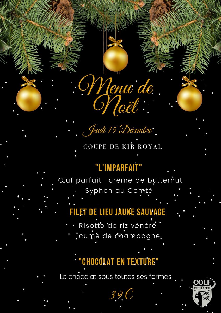 GolfCaenLaMer's tweet photo. #MondayMotivation La météo n'est certes pas avec nous cette semaine mais on se réjouit de vous annoncer notre menu de Noël du jeudi 15 décembre ! 😍
Entre amis, en famille, entre collègues ou en solo, nous avons hâte partager ce moment avec vous !
📞 02 31 94 72 09
#Food #Caen https://t.co/l0svGdh5fk