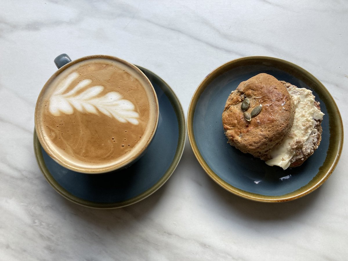 Just enjoyed my first West End Coorie offer. Free festive scone in @foxcaterers with my coffee. So tasty. @SueHLawrence and @HalOsler you would definitely approve. Cinnamon, nutmeg, christmas in a scone.