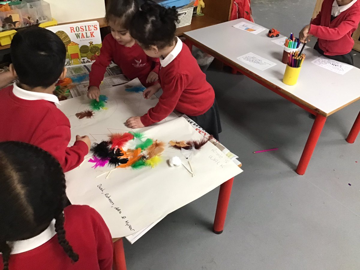 Wow Hummingbirds! We have had a wonderful time exploring the story ‘Rosie’s walk’. We have all had a go at drawing a Rosie and making her in lots of different ways. @kestrelmead
