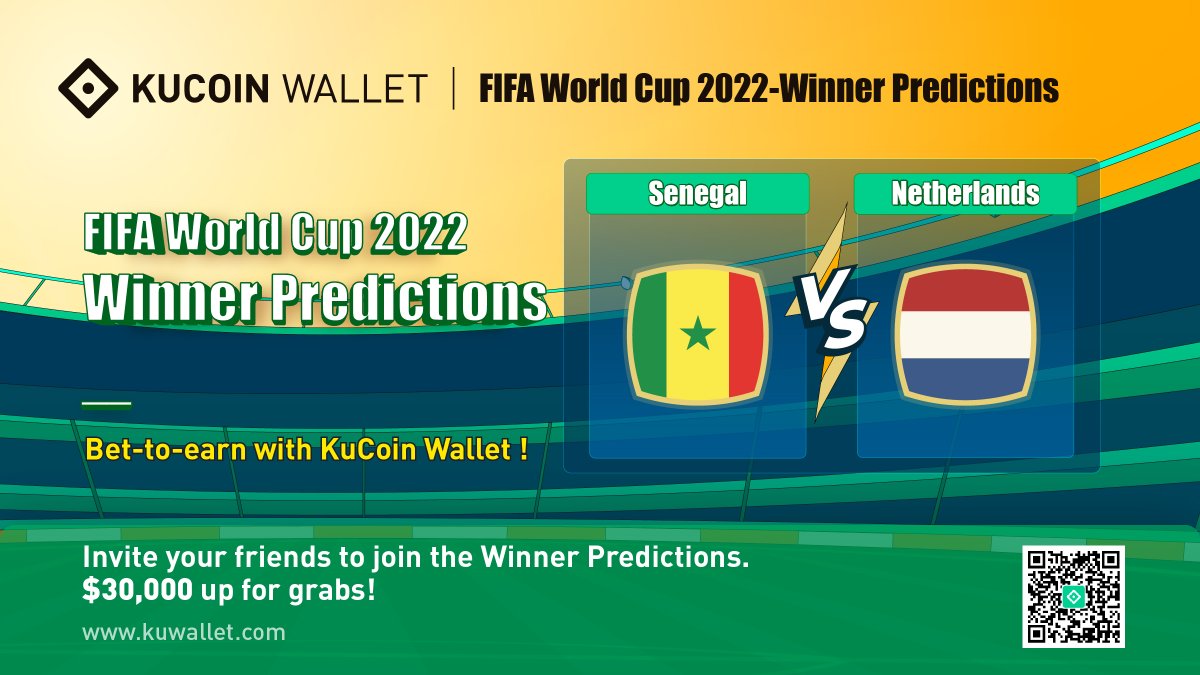 HaloDotSocial's tweet photo. Another Group A match in #FIFAWorldCup  
#Senegal vs #Netherlands

Which team will be the winner?

Vote for your team on #KuCoinWallet and win a share of $30,000!
➤https://t.co/4GOoXLt44A

⚽️💚+RT
⚽️Tag 3

Let’s see who will rank No.1 in the leaderboard of Winner Predictions!😎 https://t.co/wP4QGKQyrH