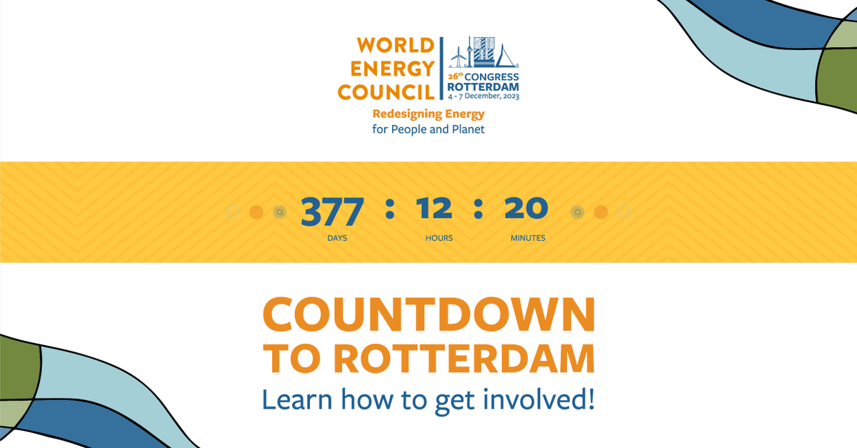 Join us in Rotterdam and take part in the #energytransition conversation. Attend the 26th <a href="/WECouncil/">World Energy Council</a>  Congress on December 4-7, 2023 and help us Redesign Energy for People and Planet. Learn more about it and how to get involved 👉 worldenergycongress.org/rotterdam/#wec…  #RedesigningEnergy