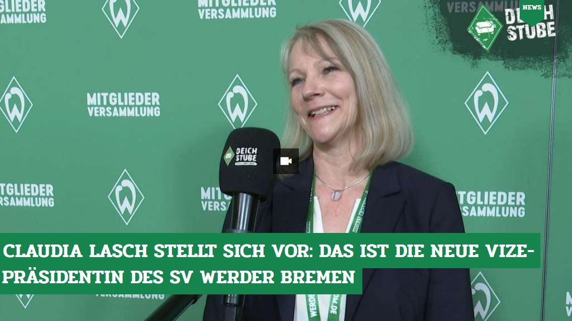 DeichStube's tweet photo. Die neue #Werder-Vize-Präsidentin Claudia #Lasch spricht im #DeichStube-Interview über sich und ihre Wahl bei der #WerderMV 👉 https://t.co/o34xX8amwO https://t.co/WMwnUT0KqF