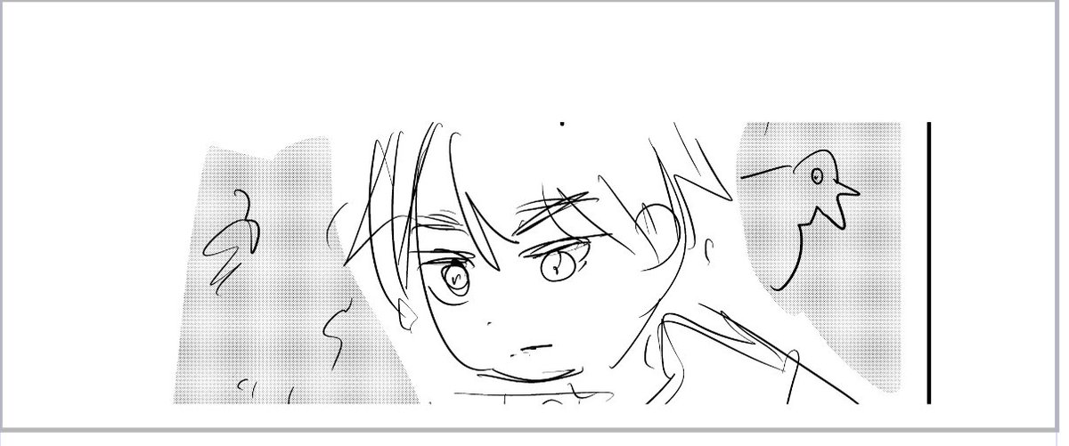 ①ネーム(アタリ)
②下書き
③ペン入れ 