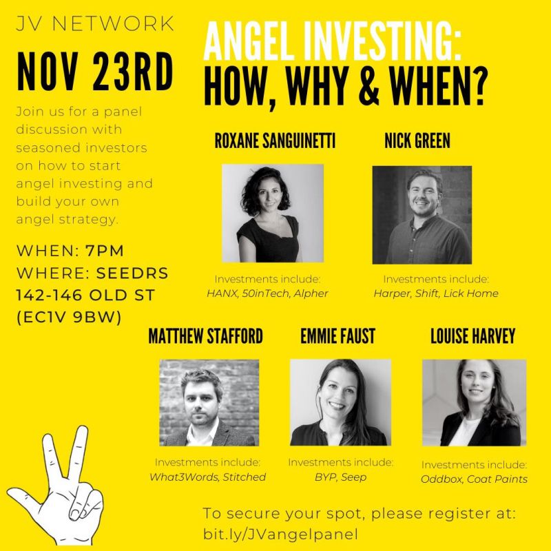 Conference season might be over, but the industry is still going! Delighted to be taking part in this panel THIS Wednesday at Seedrs HQ.

Come and hear some Angel Investing 101 tips from these brilliant investors, register here: lnkd.in/eJjQsQYm
