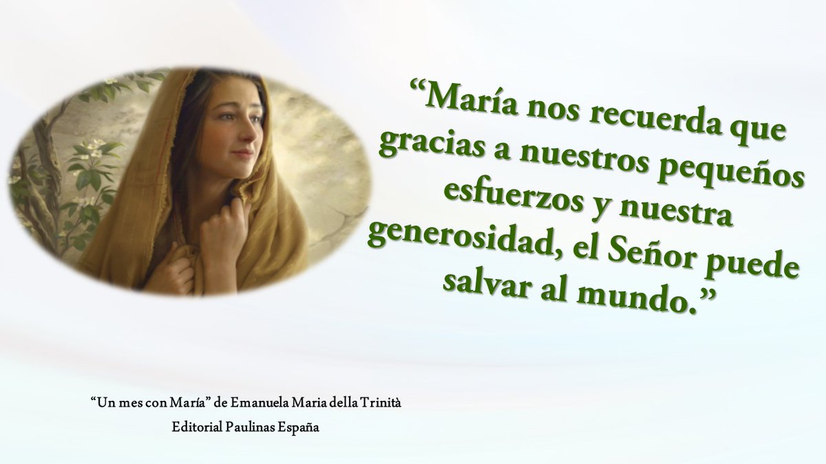 EditorialPauli1's tweet photo. Hoy 21 de Noviembre 
La Iglesia celebra la Memoria de la Presentación de María nel Templo.
¿Quién como María para nos ayudar a seguir a Jesús?
https://t.co/j7UkQENp5k
#unmesconmaria
#conmaria
#emanuelamariadellatrinità https://t.co/Jq8NEI0zvY