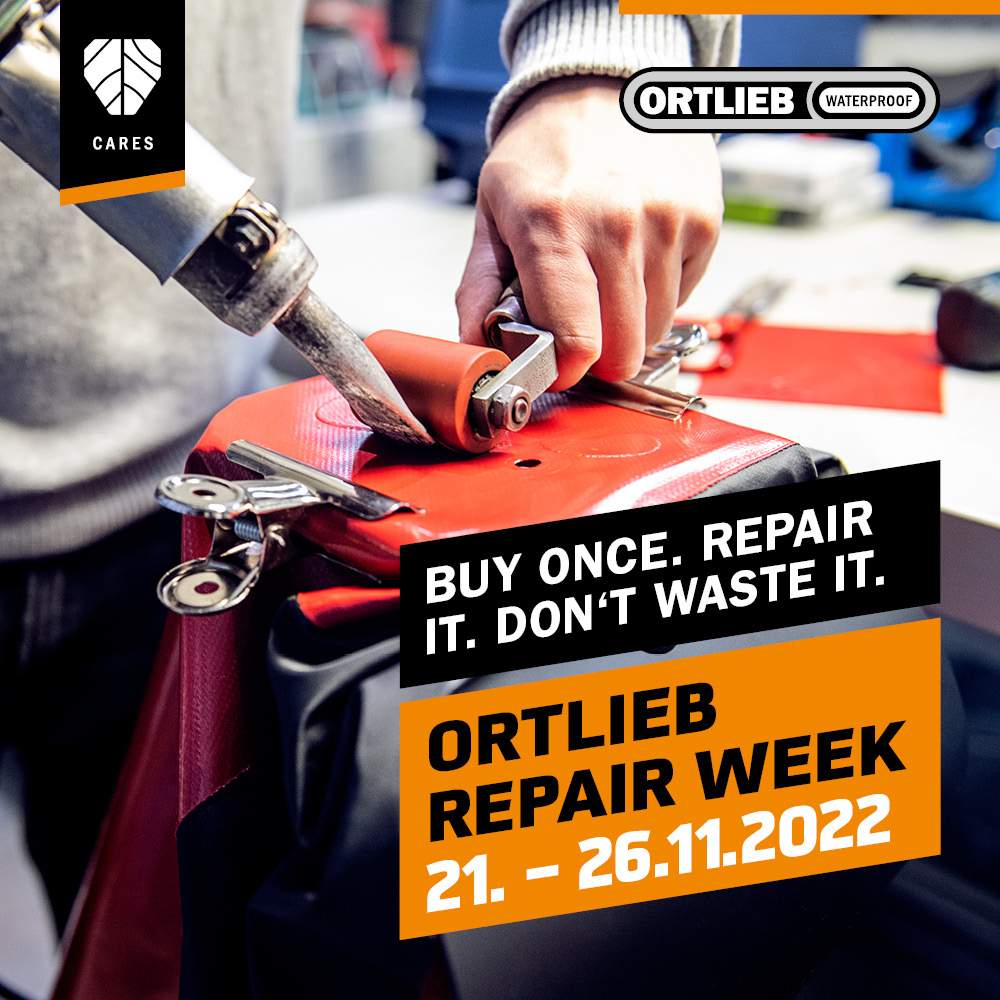 Through our #RepairWeek, we want to send out a signal against the cycle of #consumerism, especially against events like #blackfriday. As part of actions to mark the 40 years that have passed since ORTLIEBs foundation, we are offering a 40% discount on all repairs from Nov. 21-26.