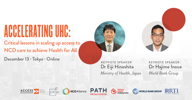 NCDAccess's tweet photo. What lessons can be learned from addressing #NCDs as part of achieving #UHC? Hear from: 

Dr Sunao Manabe,@DaiichiSankyoJP
Dr Eiji Hinoshita, @MHLWitter_en
Dr Hajime Inoue, @WorldBank
Ms Saba Husain, @LillyPad
Mr Thomas Cueni, @IFPMA

Sign up 👉🏽 https://t.co/vvuH5wwc4w