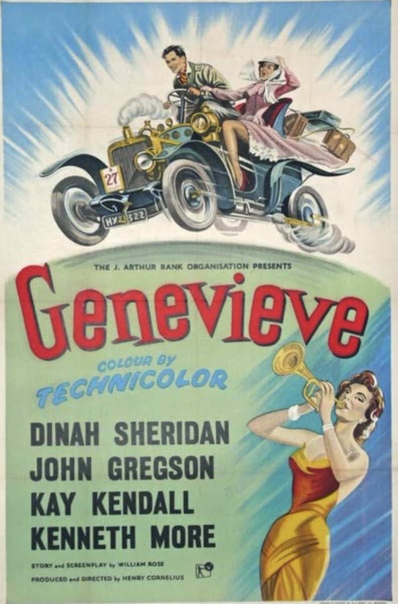 MarkEllis15's tweet photo. For my 6th occasional  #MondayMovie it’s another wonderful comedy, #Genevieve, with an all star British cast of Kenneth More, Dinah Sheridan, Kay Kendall and John Gregson. Memorable harmonica score by #LarryAdler was #Oscar nominated. #ClassicBritishFilms https://t.co/8RxhUBQV0j