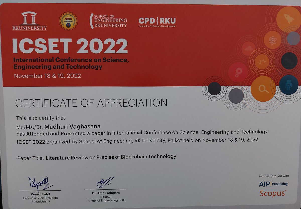 madhurivaghasa2's tweet photo. By writing this review paper I learned a lot about new technology and Blockchain is a very interesting topic. Hope to write something even better than this. #technology #blockchain #writing #Bitcoin #reviewpaper #icset #ethur #Cryptocurency #Literaturereview #SmartContracts https://t.co/Dbhg4k4NdI