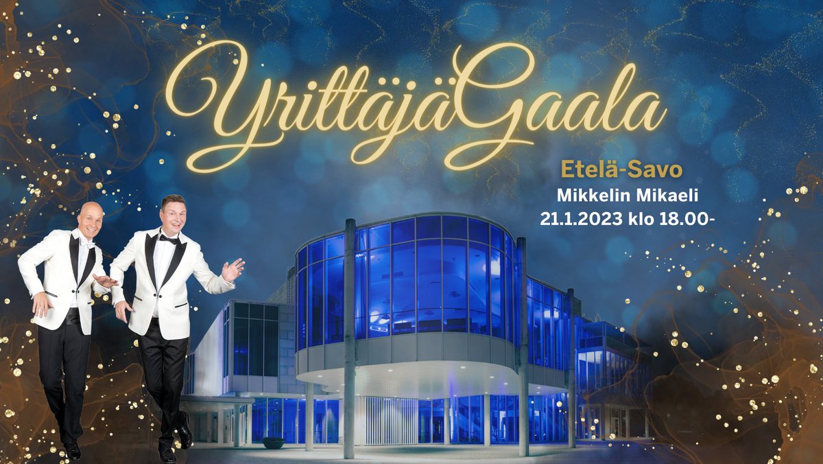 Etelä-Savon Yrittäjien vuoden suurin tapahtuma, huipentuma, Yrittäjägaala järjestetään lauantaina 21.1.2023 klo 18.00 alkaen Mikkelin Mikaelissa. 
Lipunmyynti on nyt auki!🥳

Ilmoittaudu: lyyti.fi/reg/Yrittajaga…
