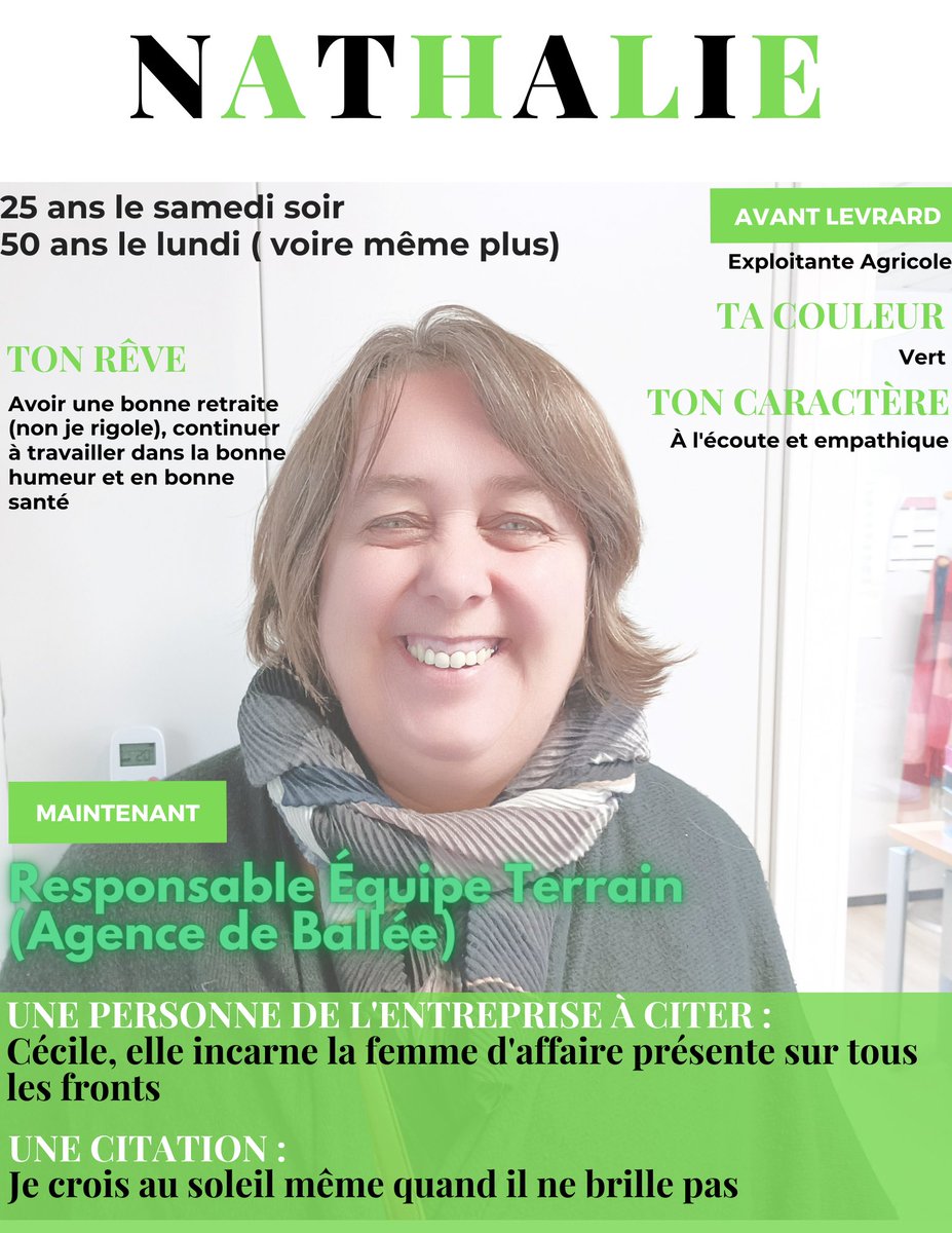 LEVRARD53et72's tweet photo. 💥 Aujourd'hui nous retrouvons le portait de Nathalie, Responsable Équipe Terrain à l'agence de Ballée.
Retrouvez nous sur notre site internet : https://t.co/dVDMkFiP6j
#Responsable #assainissement #mayenne #sarthe #maineetloire #sourire https://t.co/jJ6x4MrKjG