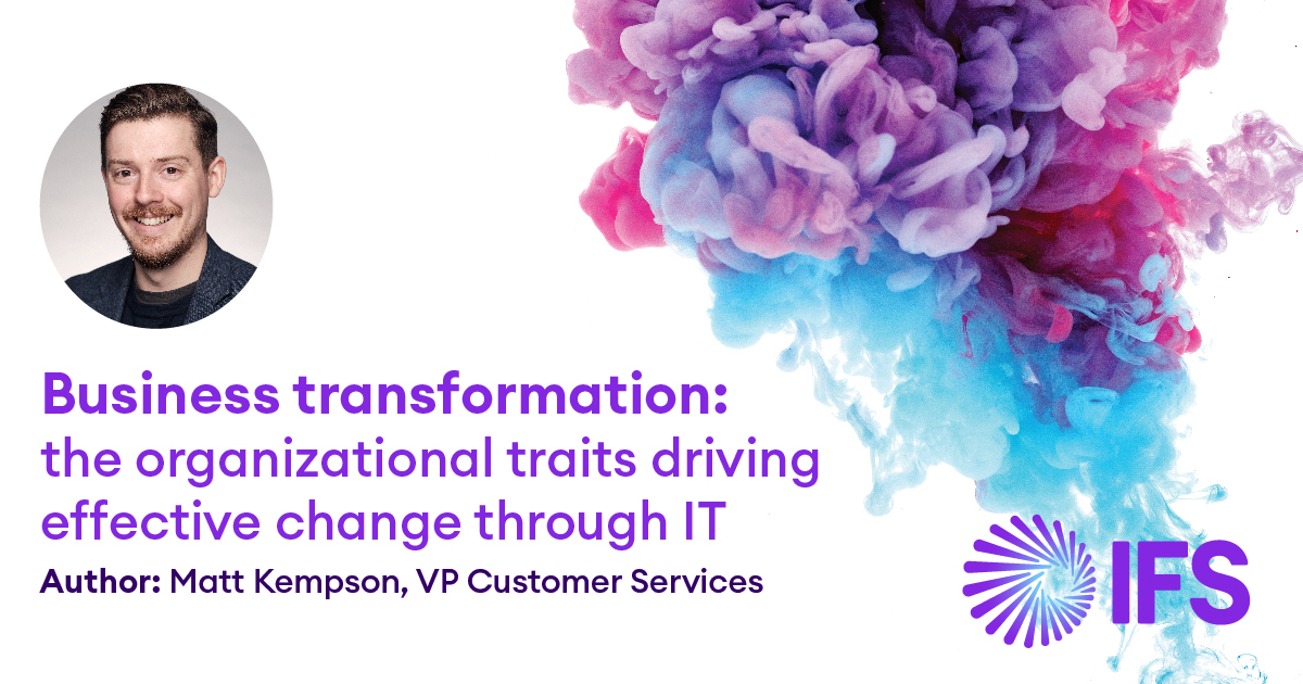 EJCMurray's tweet photo. At @IFS we’ve helped more than 150 customers maximize business value through our enhanced IFS Success engagement framework. There are three key organizational traits that underpin effective successful business transformation projects. 

Find out more 👇
https://t.co/1u5FXH0Y0E https://t.co/OVdTlXc0gm
