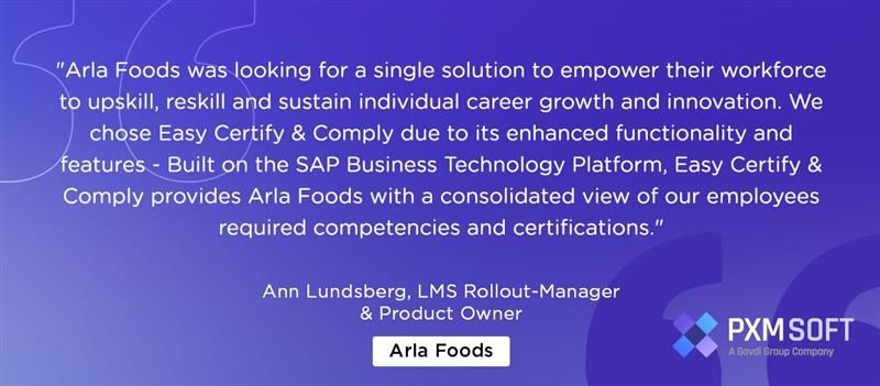 Gavdi's tweet photo. A great response from Arla Foods regarding their experience with "Easy Certify &amp; Comply". We look forward to continued partnership and collaboration in the development of our PXMSOFT solutions! Thank you, Ann Lundsberg, for your kind words. https://t.co/n0jF7fvPWE