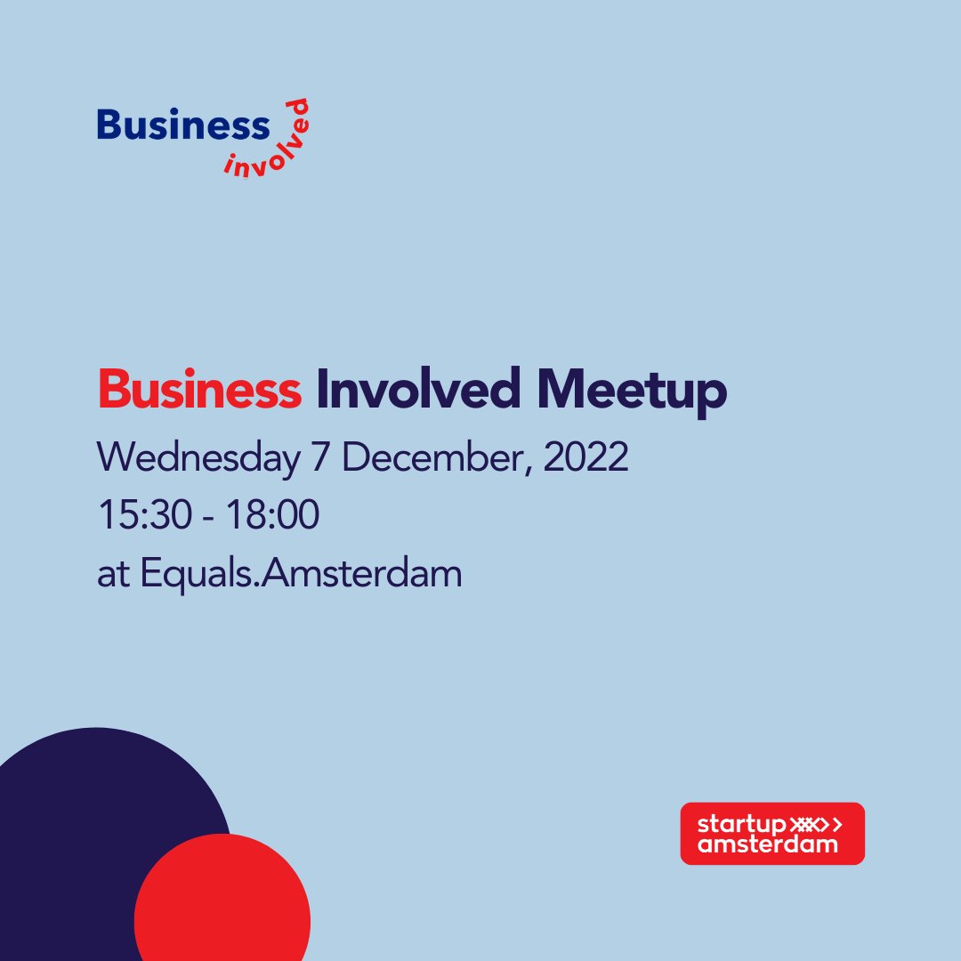 On the national 'Day of the Volunteer', #BusinessInvolved is hosting an in-person meetup at Equals Amsterdam, to celebrate their 1-year anniversary. Register & get ready to #volunteer together with your colleagues: bit.ly/3UW4gkl