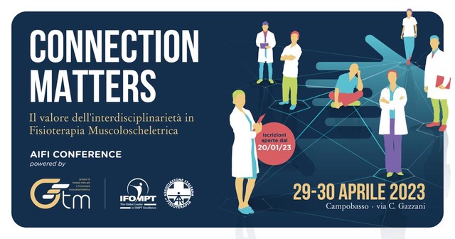 AIFI_nazionale's tweet photo. #SaveTheDate: Connection matters! @GrTerMan XXI Conference!
Il 29 e il 30/04 si terrà a Campobasso la conferenza del GIS #GTM #ConnectionMatters dedicata al valore dell’interdisciplinarità in fisioterapia muscoloscheletrica. Segnati le date!
https://t.co/OPQllO8Cmk https://t.co/Fvh7Yp98F3