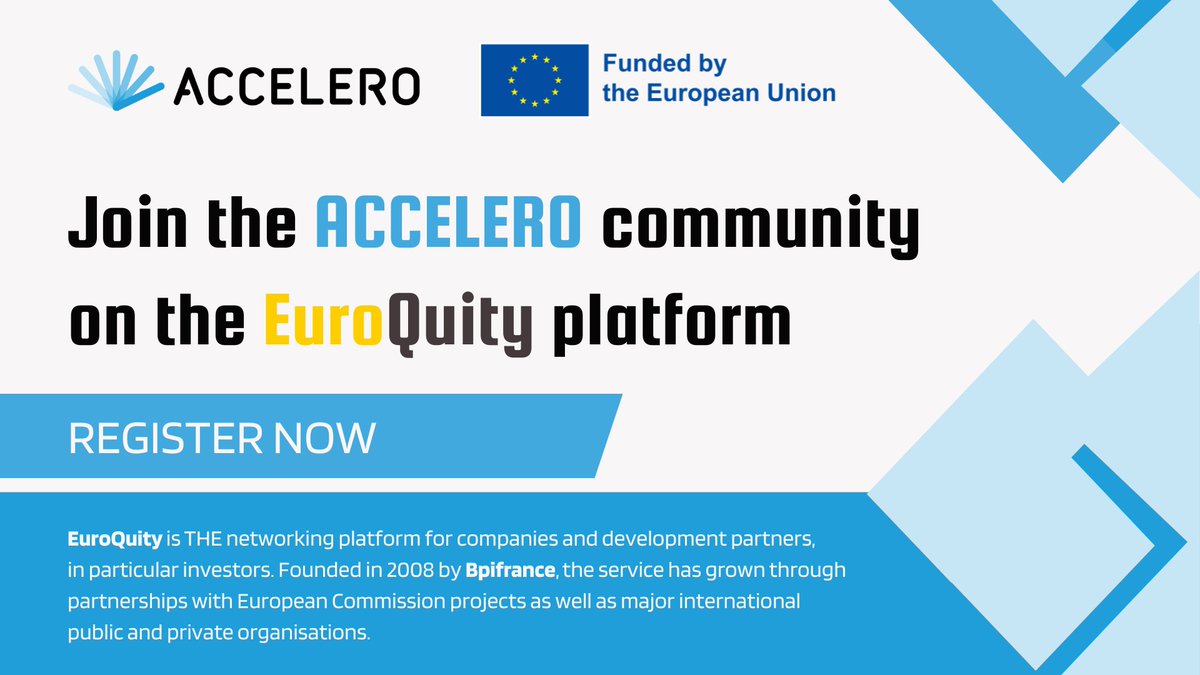 📢 BSOs looking for business partners locally or internationally? Join Accelero community on <a href="/EuroQuity_fr/">EuroQuity</a>: 
✔ to accelerate the growth of your companies
✔ to connect with companies, investors and BSOs from Europe and Africa
✔ fund raising
👉Join us: bit.ly/3gtzeRP