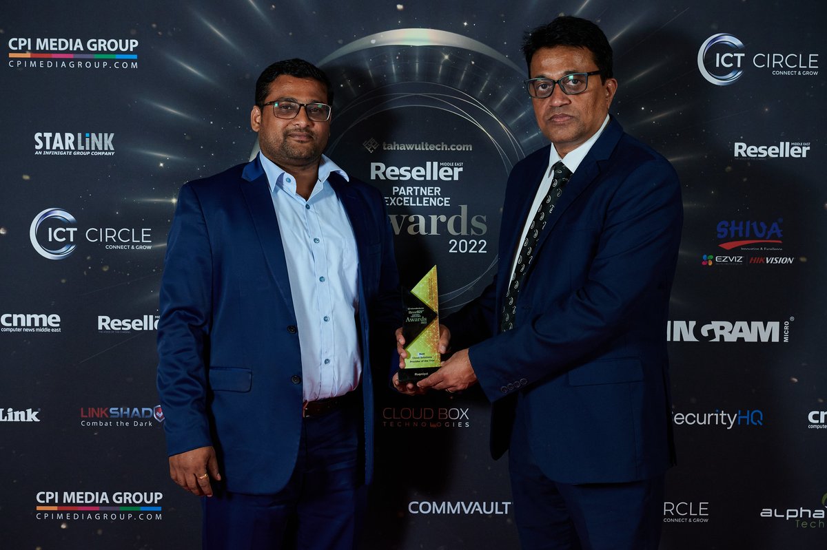 Raqmiyat's tweet photo. Raqmiyat bagged the "Best Cloud Solutions Provider of the Year" at the Reseller Middle East Partner Excellence Awards 2022 hosted by @tahawultech. 
Thank you tahawultech for this recognition!
#raqmiyat #RMEAwards2022 #tahawultech #cloudssolutions #thankyou #awardrecognition https://t.co/rx9UdyQ3B8