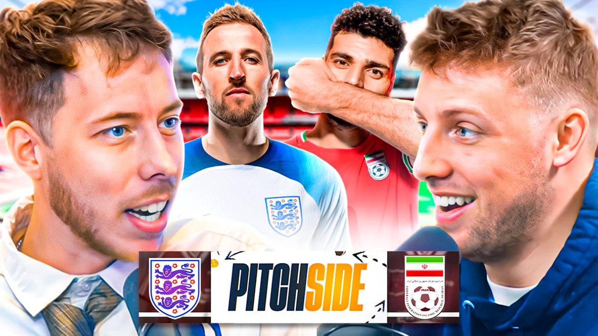 🏴󠁧󠁢󠁥󠁮󠁧󠁿Englands journey starts HERE!🏴󠁧󠁢󠁥󠁮󠁧󠁿 @theobaker_ & @TheReevHD are joined by @wroetoshaw, @Calfreezy & @Chelsearory to watch ENGLAND vs IRAN on Pitch Side LIVE! Live from 12:30👉youtu.be/ZfbsOXJ7njs