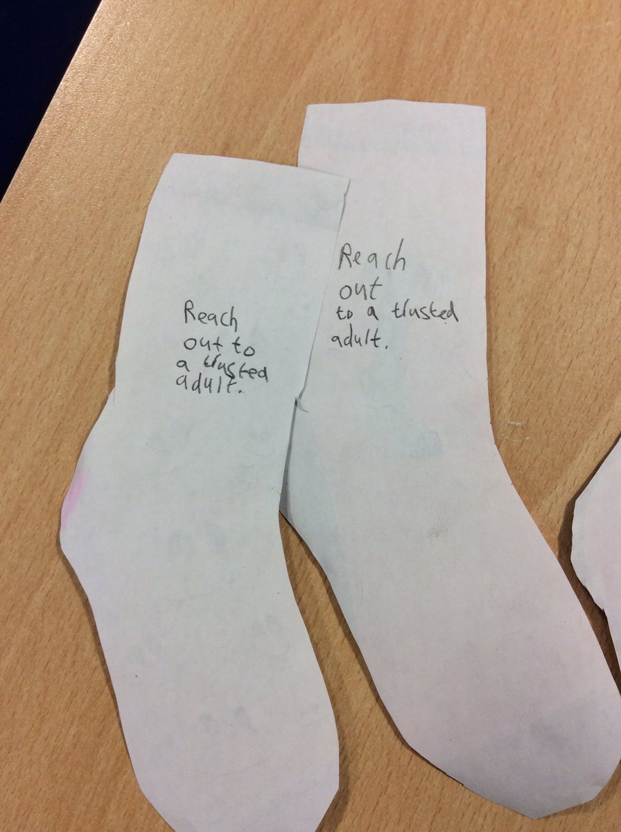 Y5_BBSM's tweet photo. On Friday the children all wore odd socks to celebrate that we are all unique! We then decorated our own socks and wrote messages on them. 🧦 #smbbPSHE #antibullyingweek https://t.co/i67hsbM3FU