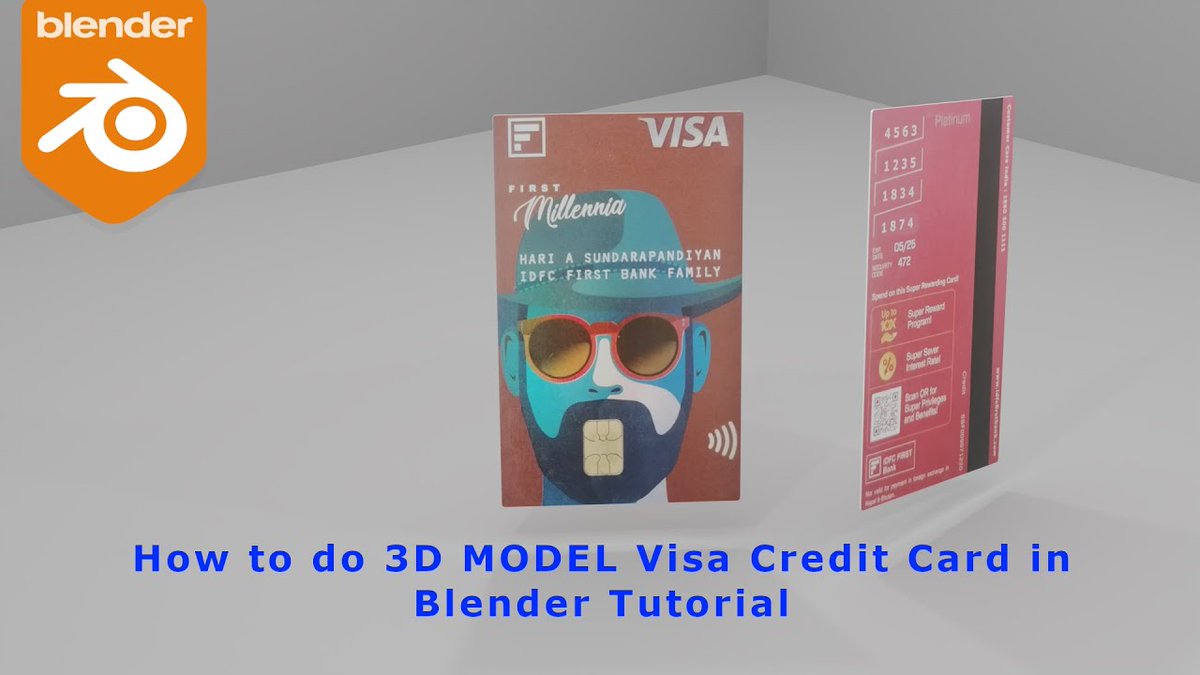 hariari1's tweet photo. Blender Tutorial 3D Model a Visa Credit Card – #howtodo #how #blender #tutorial #3d #edmodel #to #do #howtodo #tutorial #tutorialyoutube #blender #blendertutorial #animation #shortflim #tamil #comedy #LetsRollJohnCreator  #Gameplay... https://t.co/9wgaDvrrFU https://t.co/RTxqd5iuT8